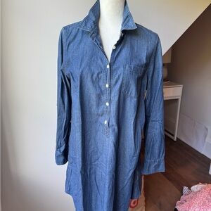 J. Crew Indigo Denim Shirt Dress